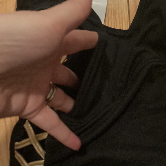 NWT Blue Rod Beattie One Piece Black Swimsuit with Gold Trim - Picture 7 of 7